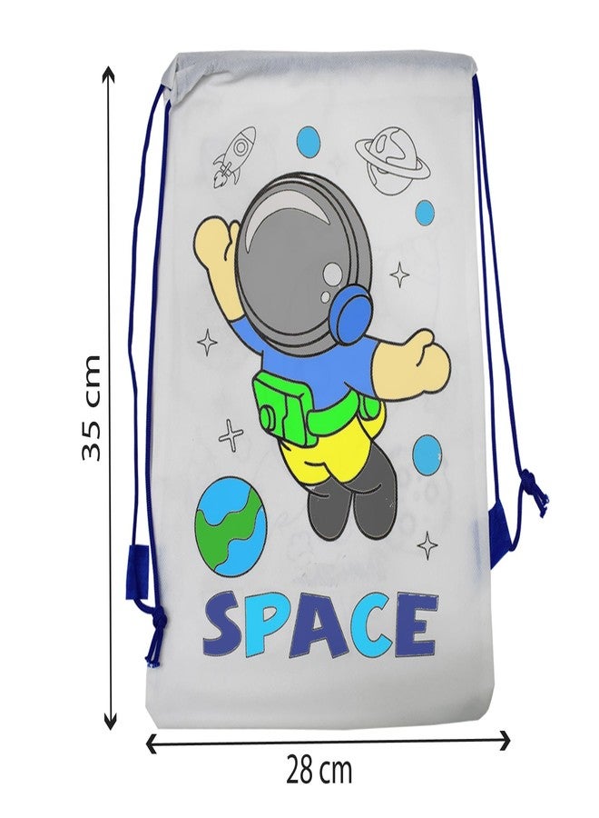 Asera DIY Colouring Bags Birthday Return Gifts Haversack Bags Dori Bags | Set of 12 | Size: 14 x 11 inches | for Kids (Assorted) - Image 3